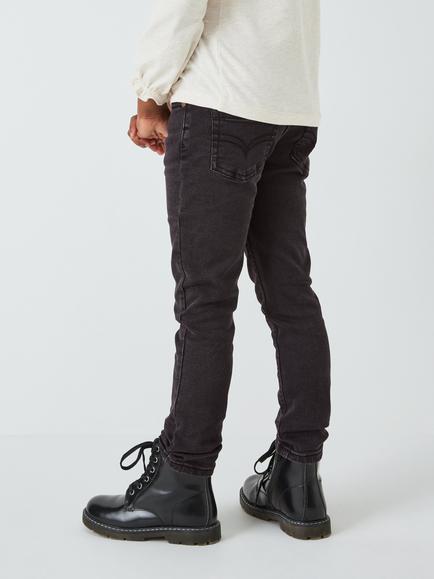 John Lewis Girl's Skinny Jeans, Black Wash - view 2, Black Wash