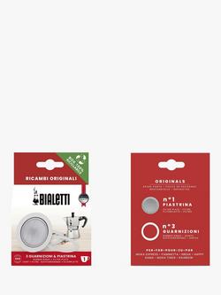 Bialetti Moka Express Hob Espresso Maker Replacement Gaskets and Filter, Silver