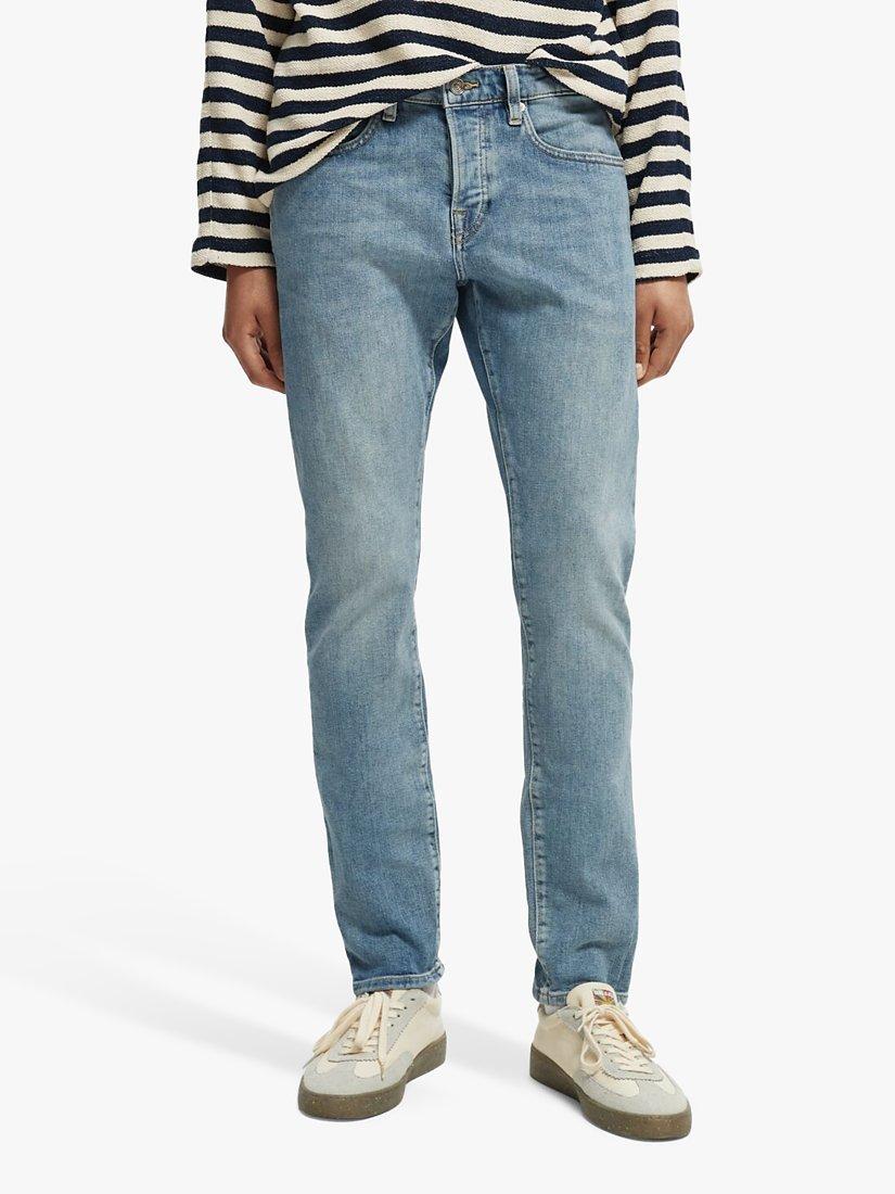 Product image 1 of 5, which shows Scotch & Soda Ralston Slim Fit Jeans, 3625 - Aqua Blue, W29/L34