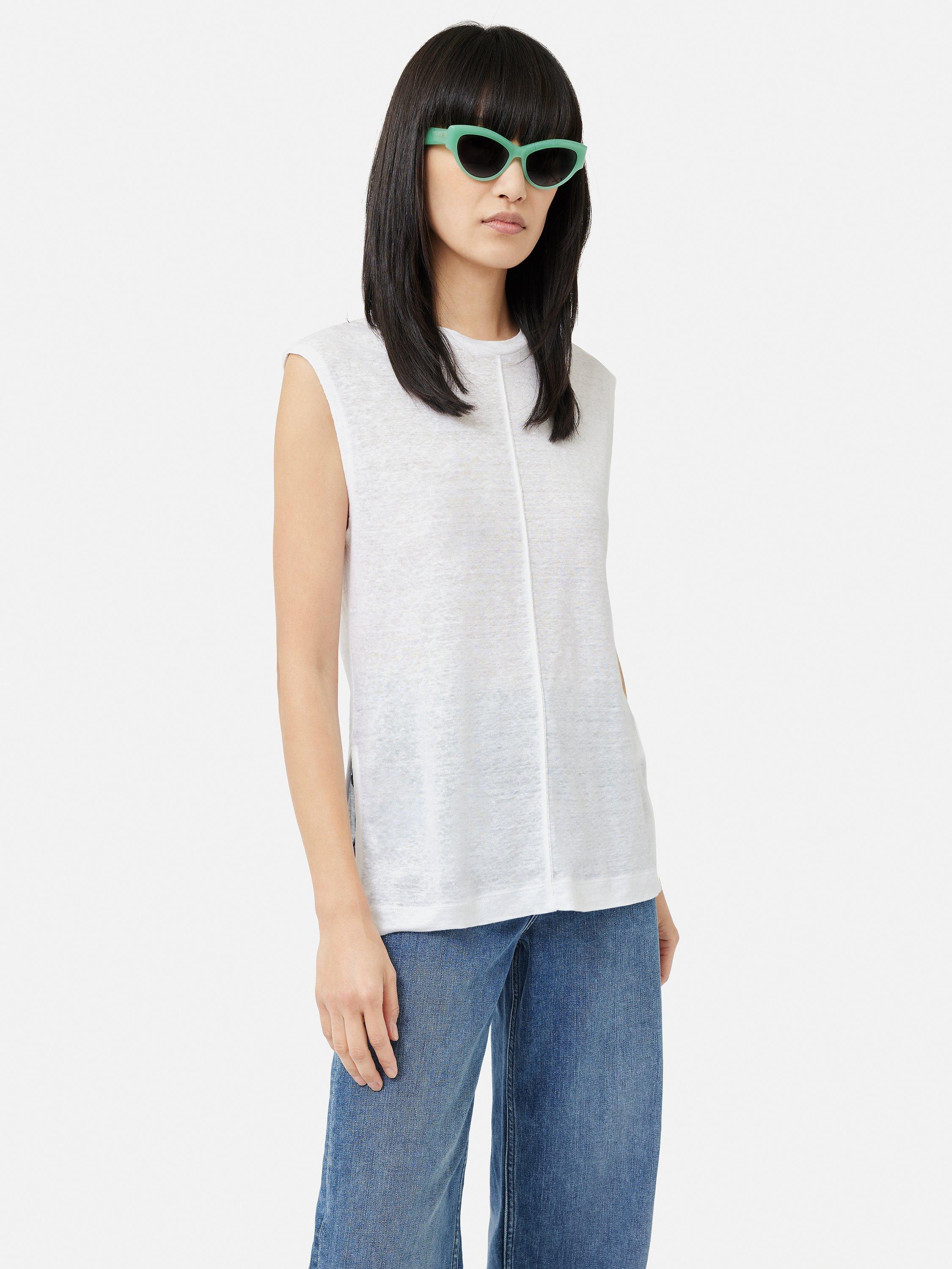 Jigsaw Linen Tunic T-Shirt, White