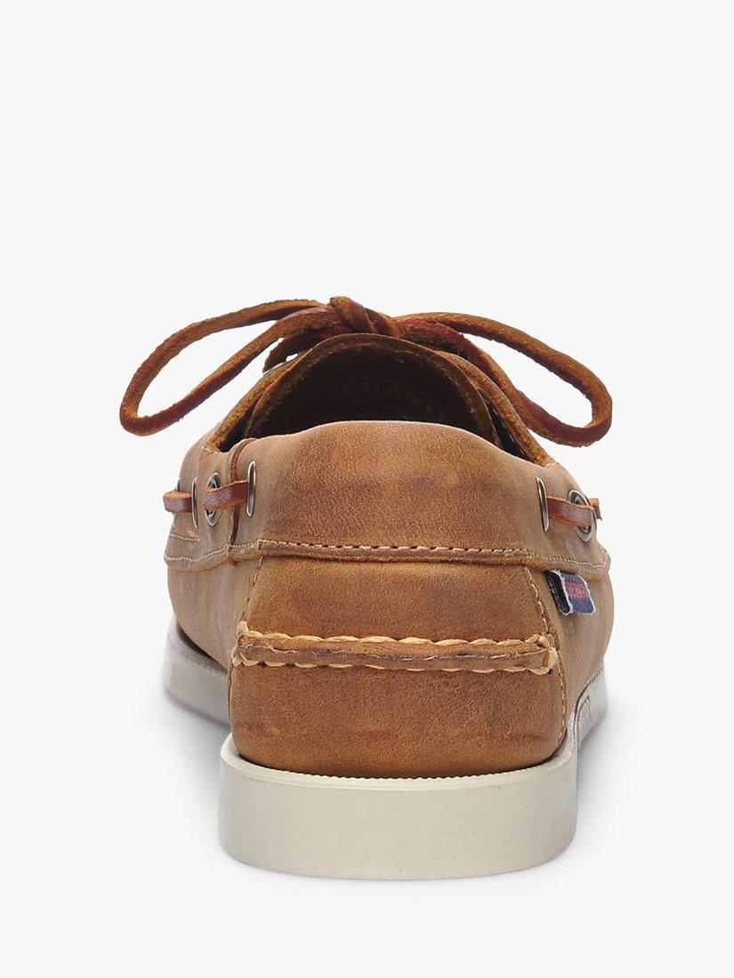 Product image 4 of 5, which shows Sebago Dockside Portland Crazy Horse Suede Boat Shoes, Tan, 4