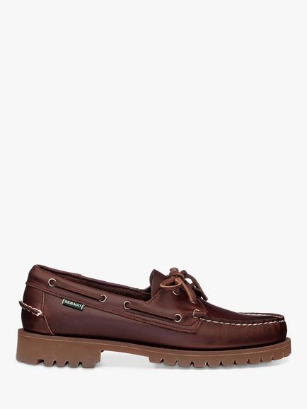 Sebago Ranger Waxy Leather Boat Shoes, Brown, Brown
