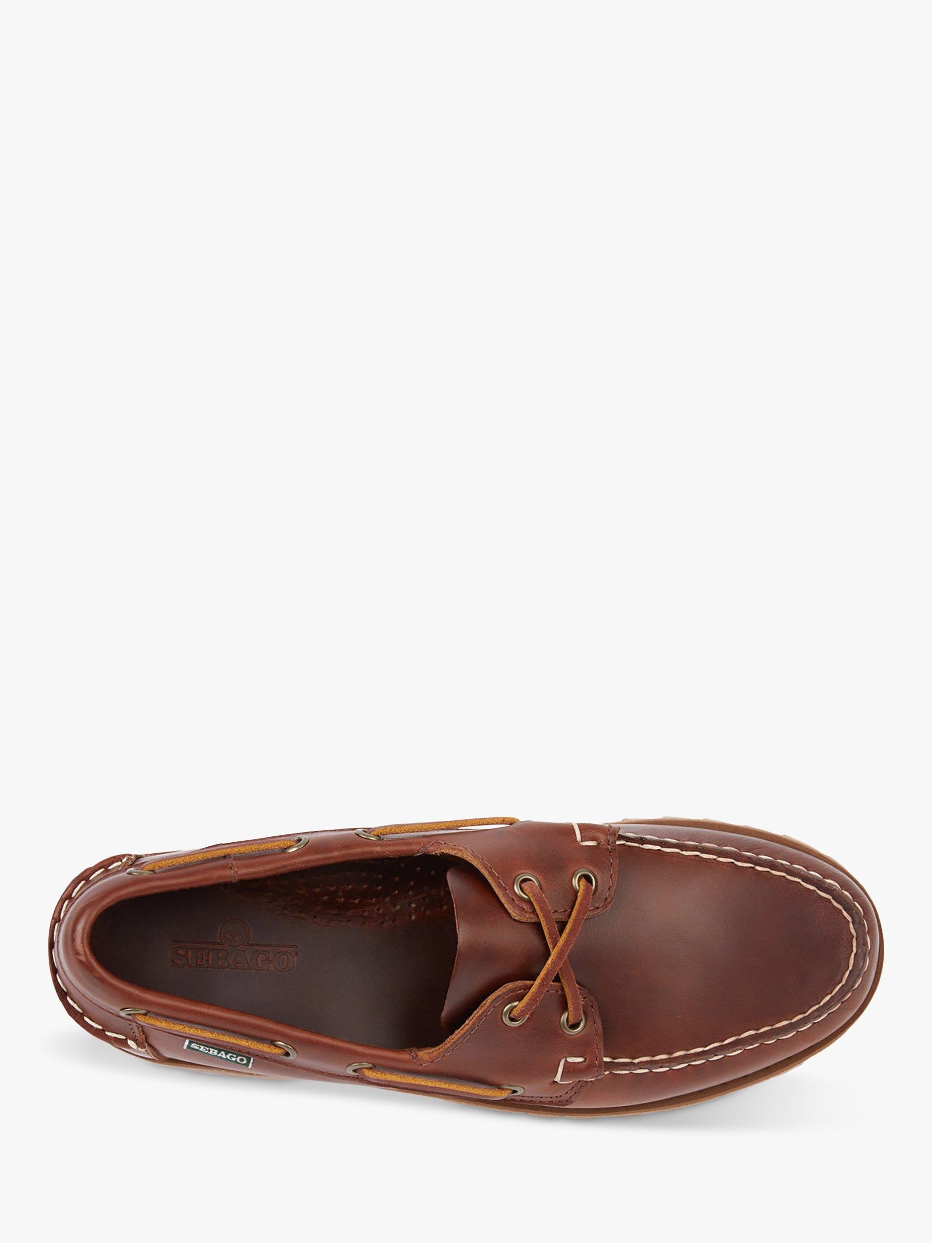 Product image 2 of 4, which shows Sebago Ranger Waxy Leather Boat Shoes, Brown, 7