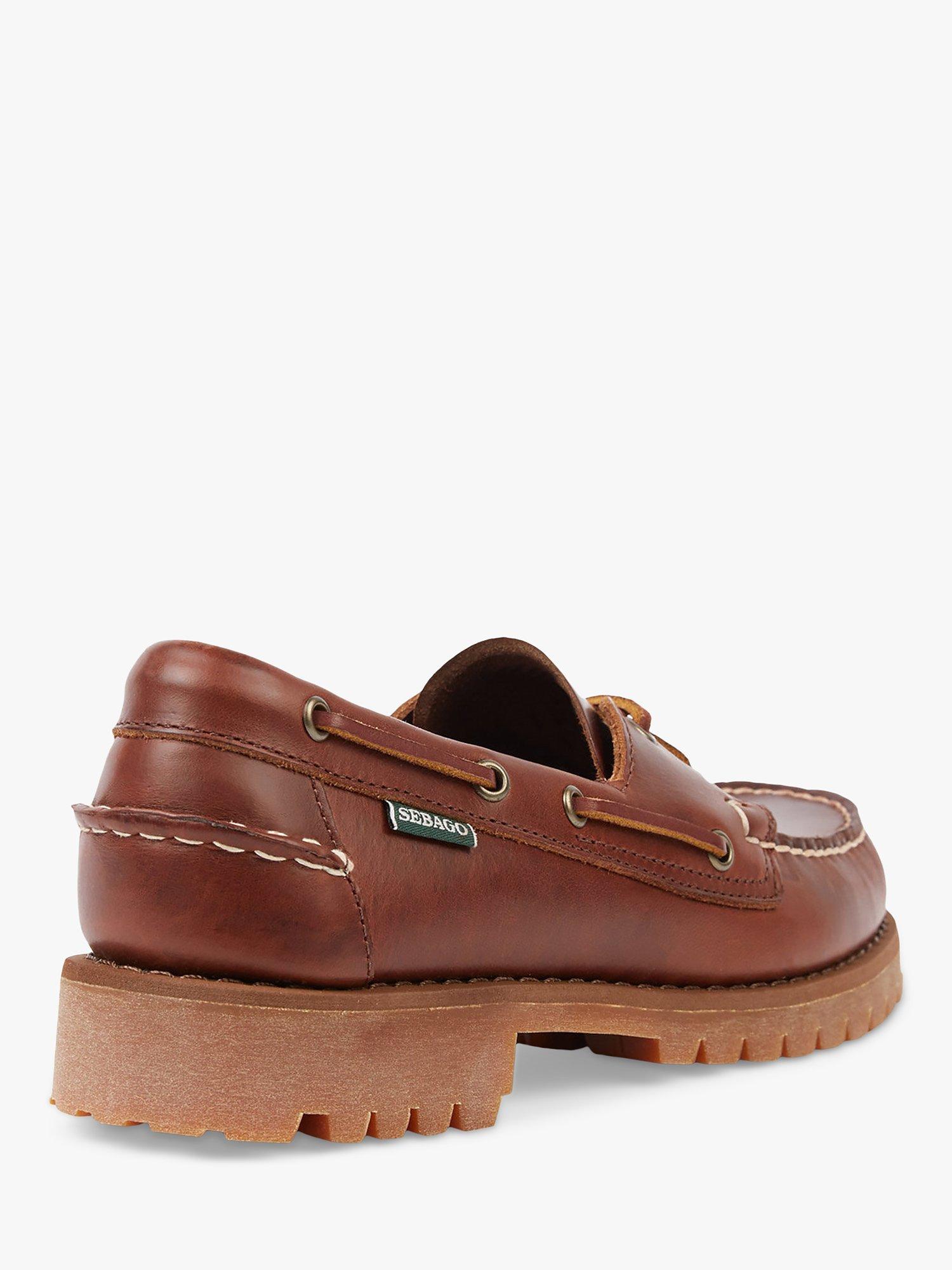Product image 3 of 4, which shows Sebago Ranger Waxy Leather Boat Shoes, Brown, 7