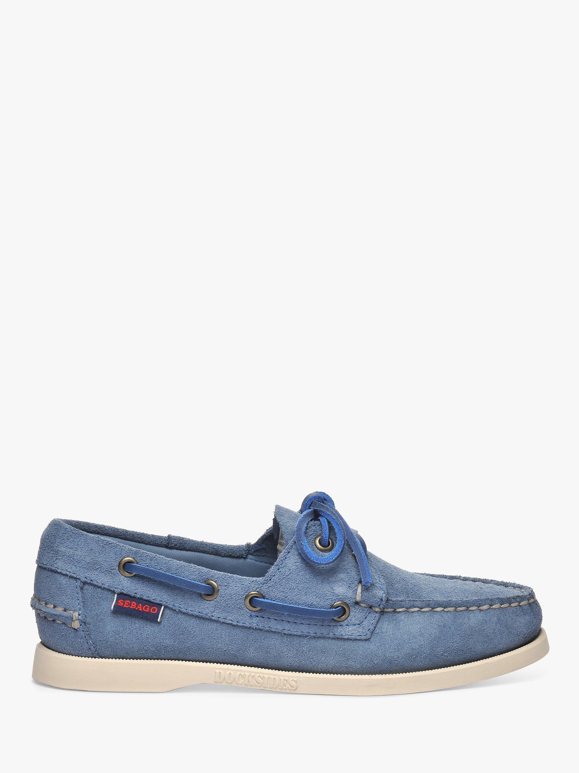 Sebago Portland Flesh Out Leather Boat Shoes, Indigo, 4