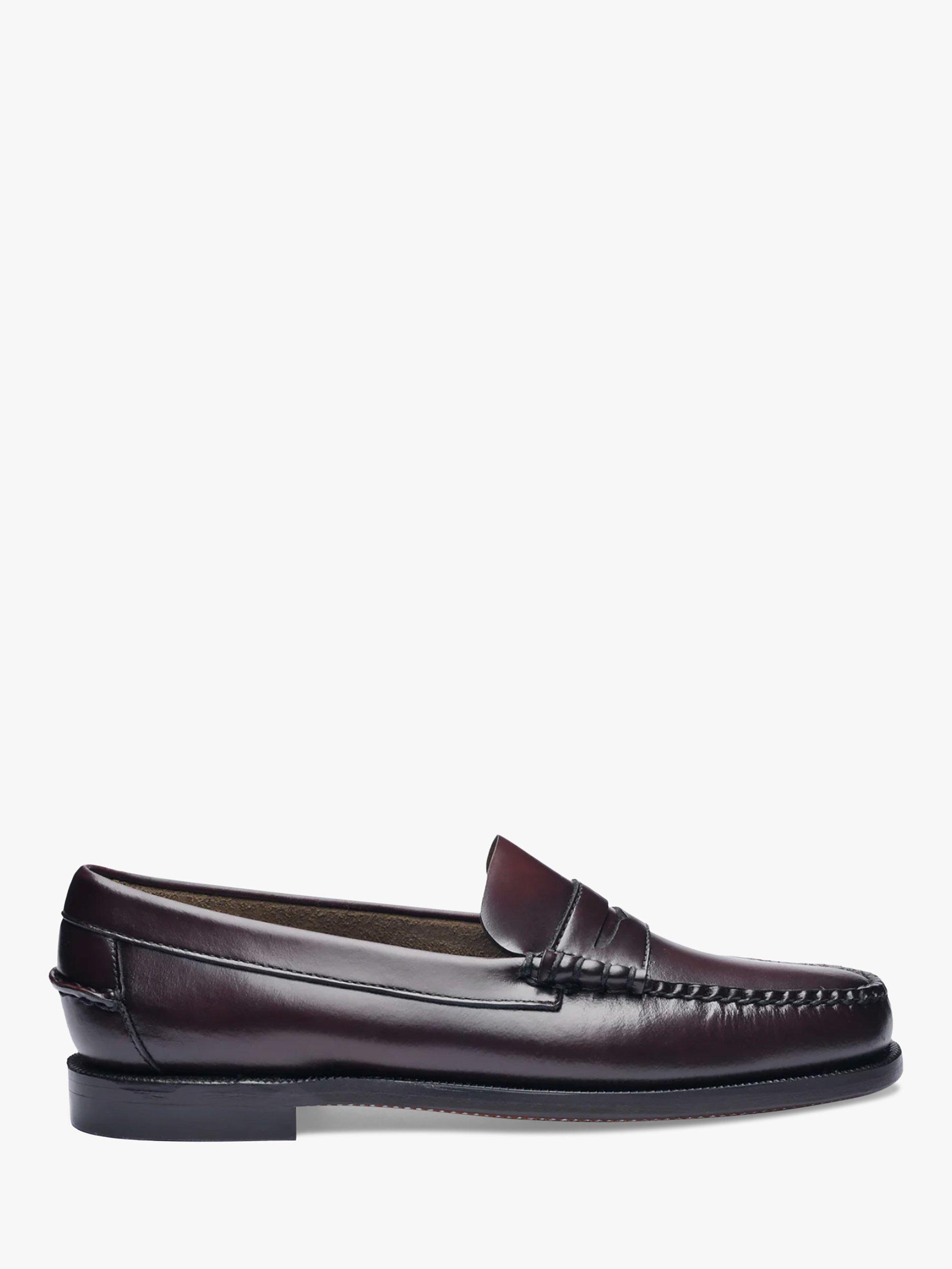 Product image 1 of 5, which shows Sebago Dan Classic Leather Loafers, Brown Burgundy, 6.5