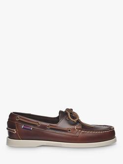Sebago Docksides FGL Leather Boat Shoes, Brown, Brown