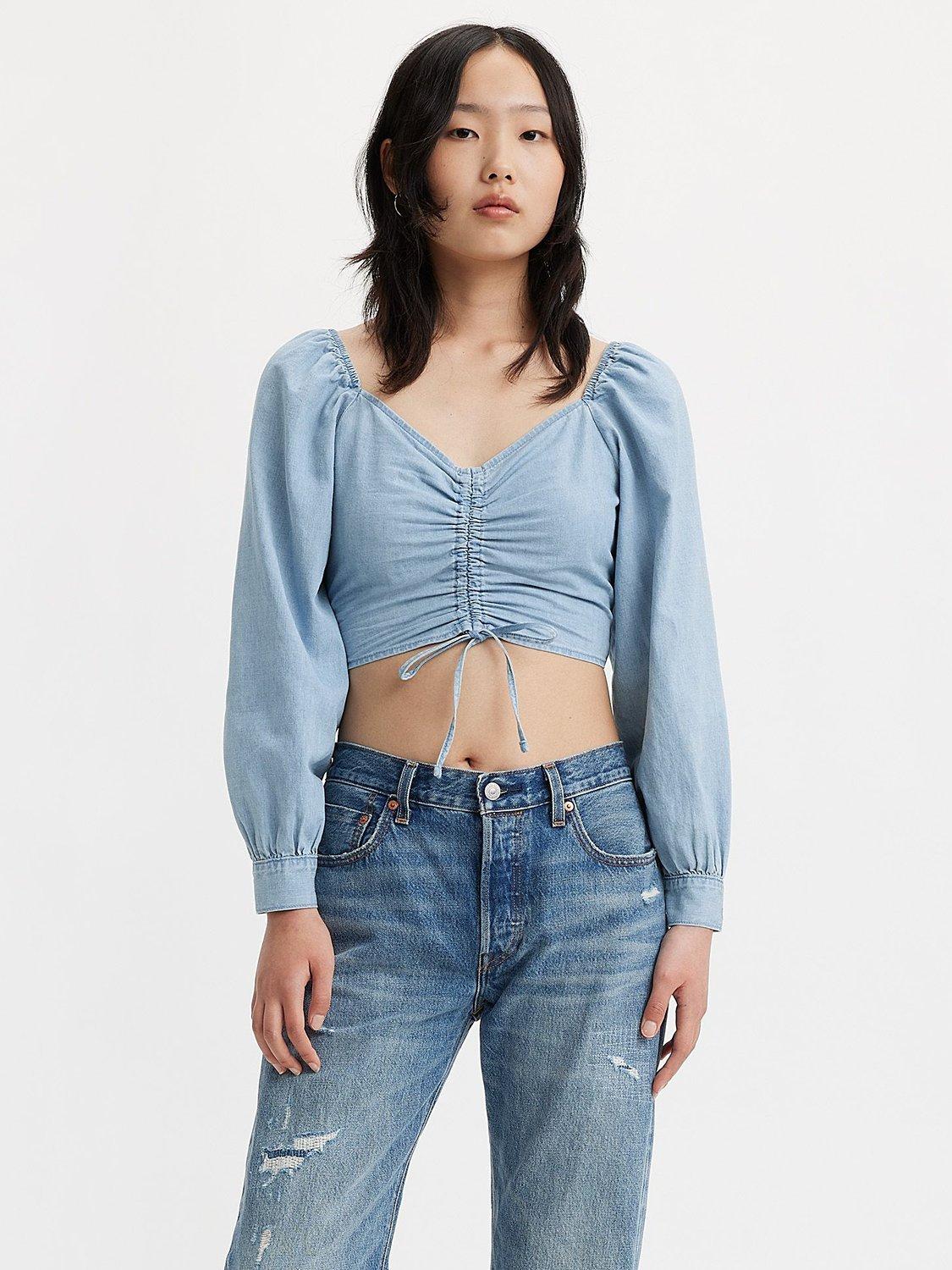 Levi's Diana Ruched Crop Top, Good Grades 4