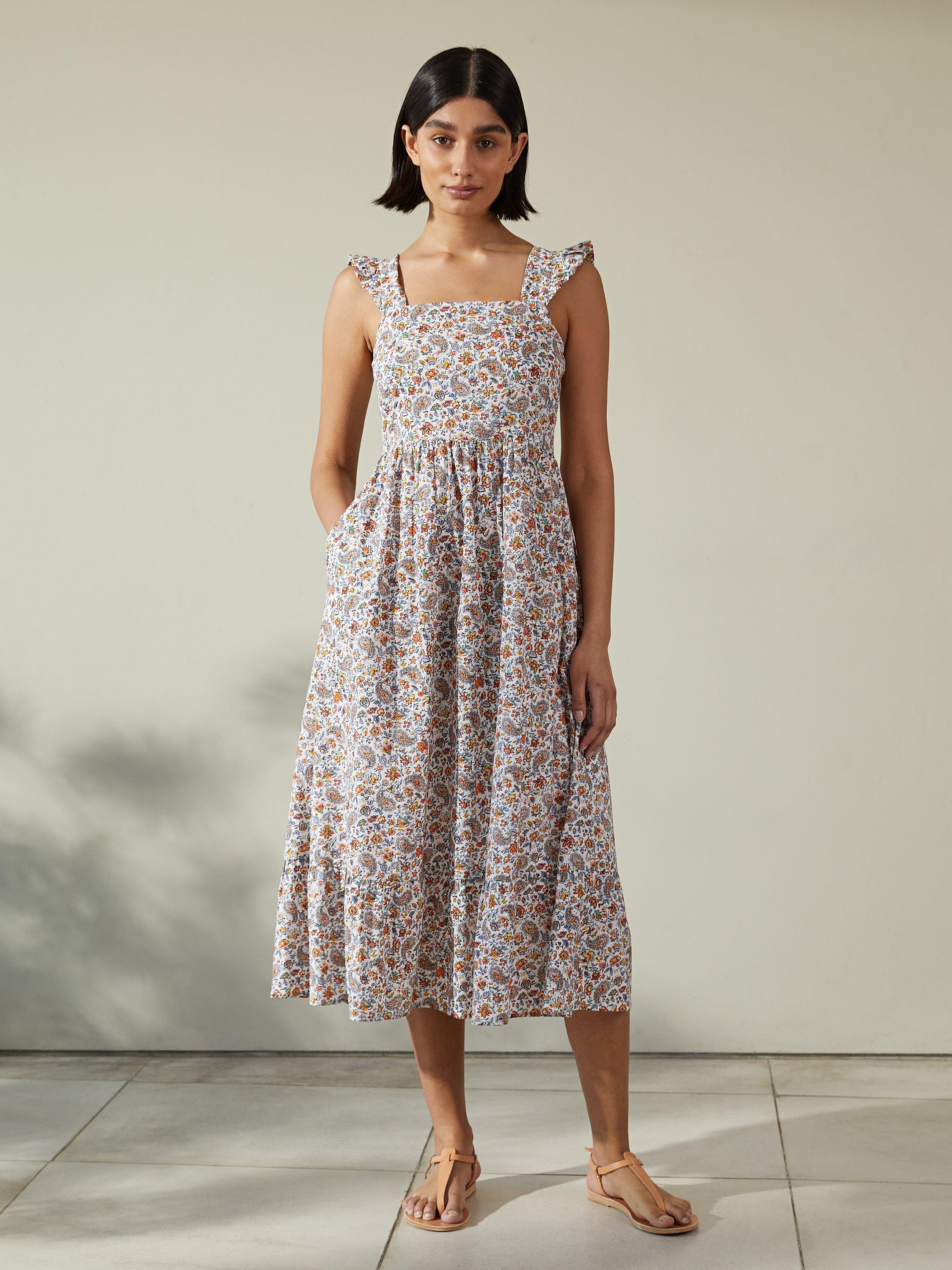 Albaray Pretty Paisley Apron Midi Dress, Multi