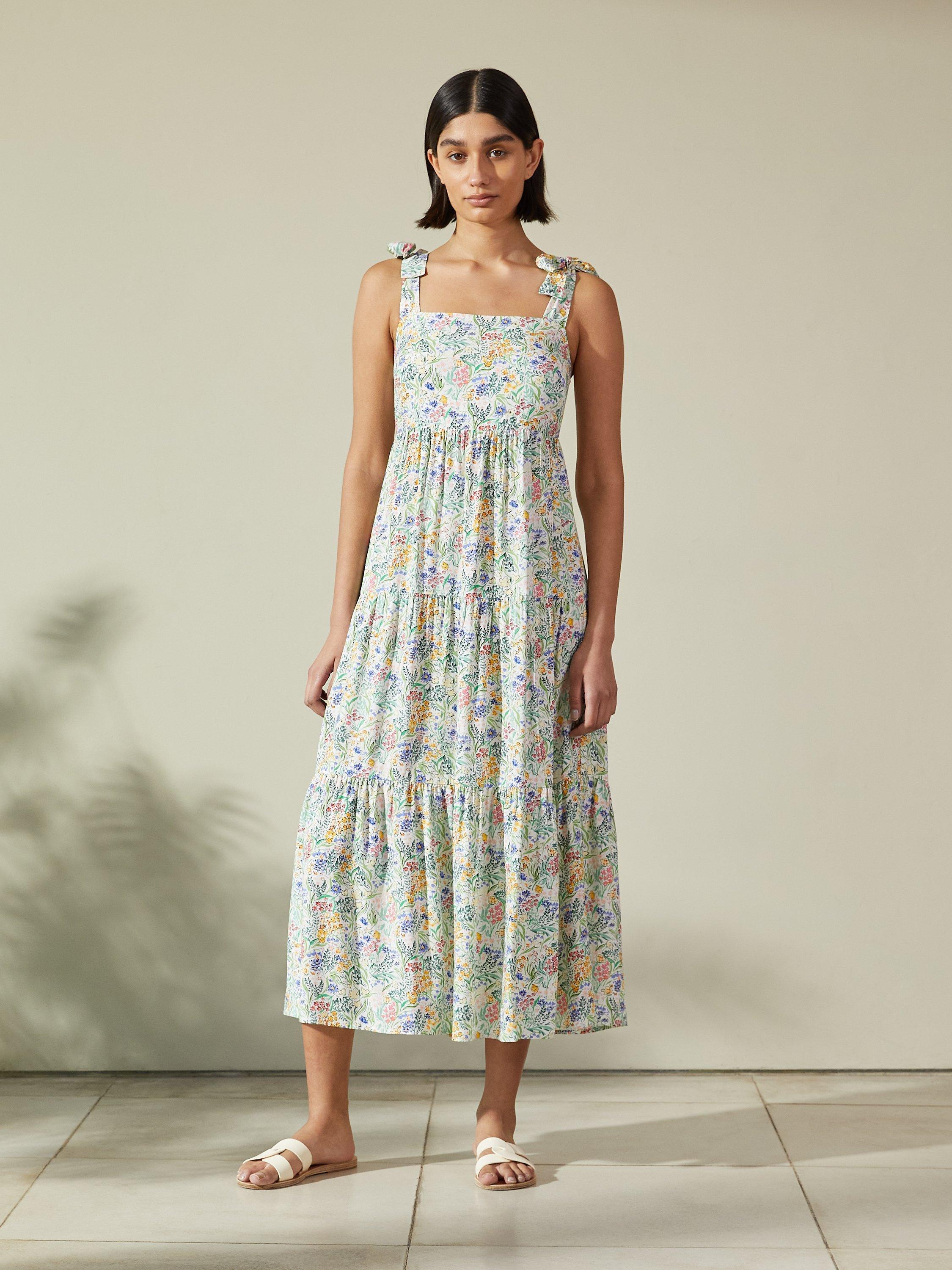 Albaray Painted Meadow Tiered Dress, Multi