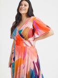 Scarlett & Jo Isabelle Float Sleeve Maxi Dress, Peach/Multi