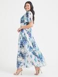 Scarlett & Jo Curve Isabelle Maxi Dress, Ivory/Blue