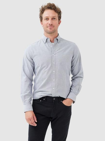 Rodd & Gunn Oxford Cotton Sports Fit Long Sleeve Shirt, Tarmac