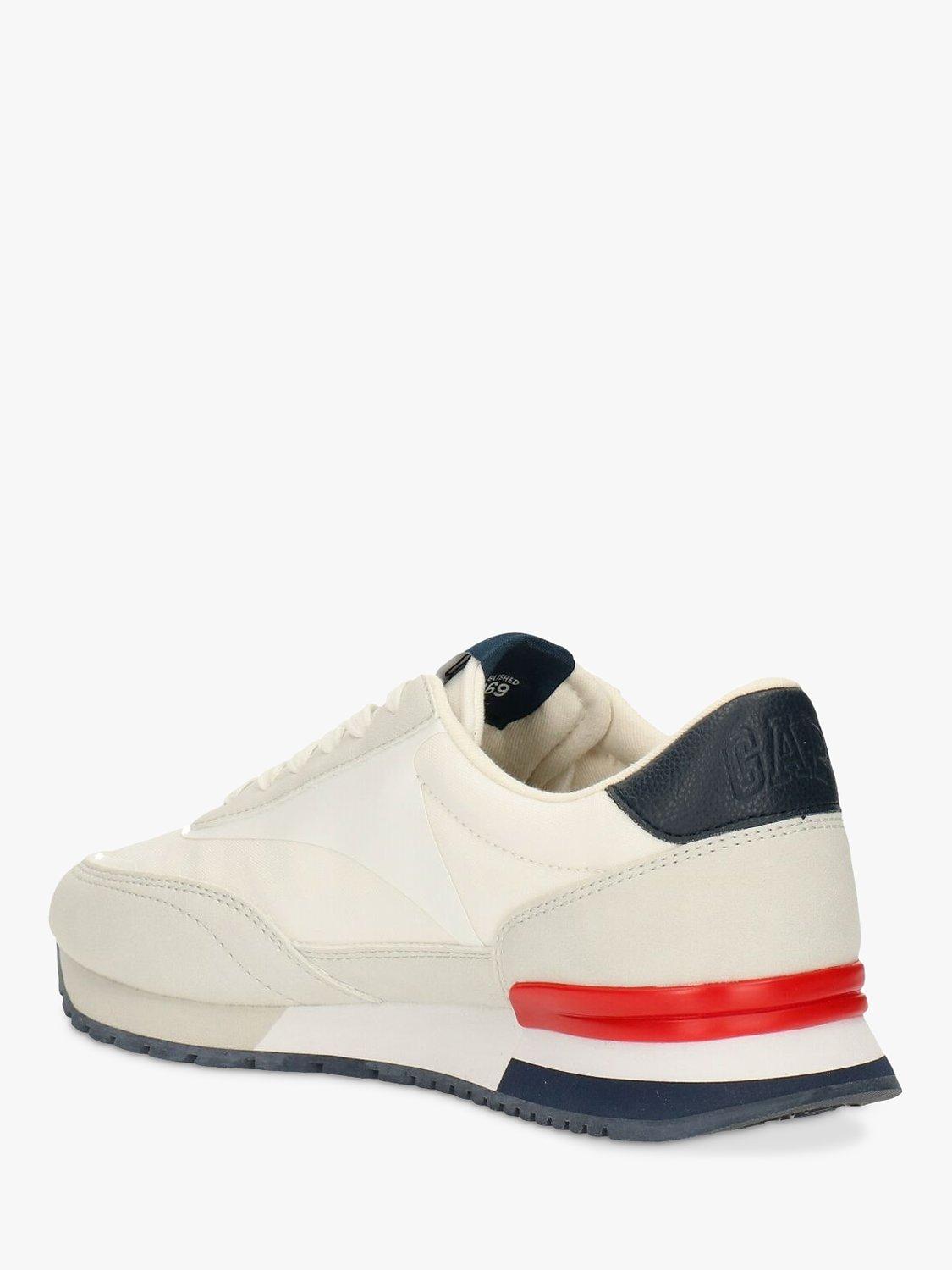 Gap Kids' New York Heel Stripe Lace Up Trainers, White, 4