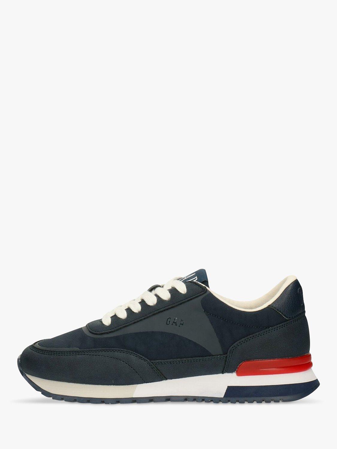 Product image 1 of 4, which shows Gap Kids' New York Heel Stripe Lace Up Trainers, Elysian blue, 4