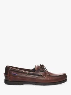 Sebago Schooner Waxed Leather Boat Shoes, Brown Gum, Brown Gum
