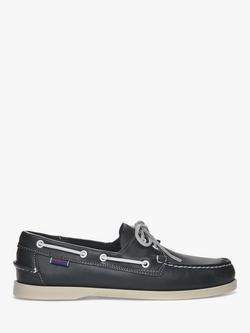 Sebago Dockside Portland Leather Boat Shoes, Navy, Blue Navy