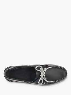 Sebago Dockside Portland Leather Boat Shoes, Navy - view 2, Blue Navy