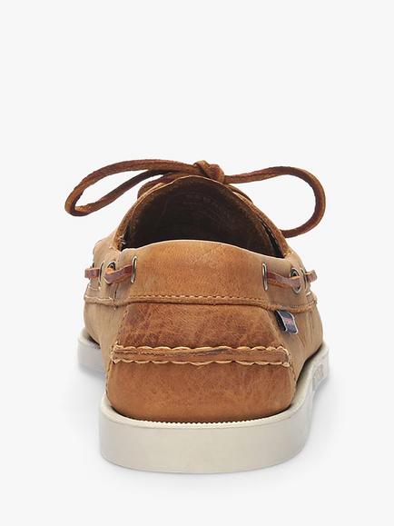 Sebago Dockside Portland Leather Boat Shoes, Brown Tan - view 2, Brown Tan