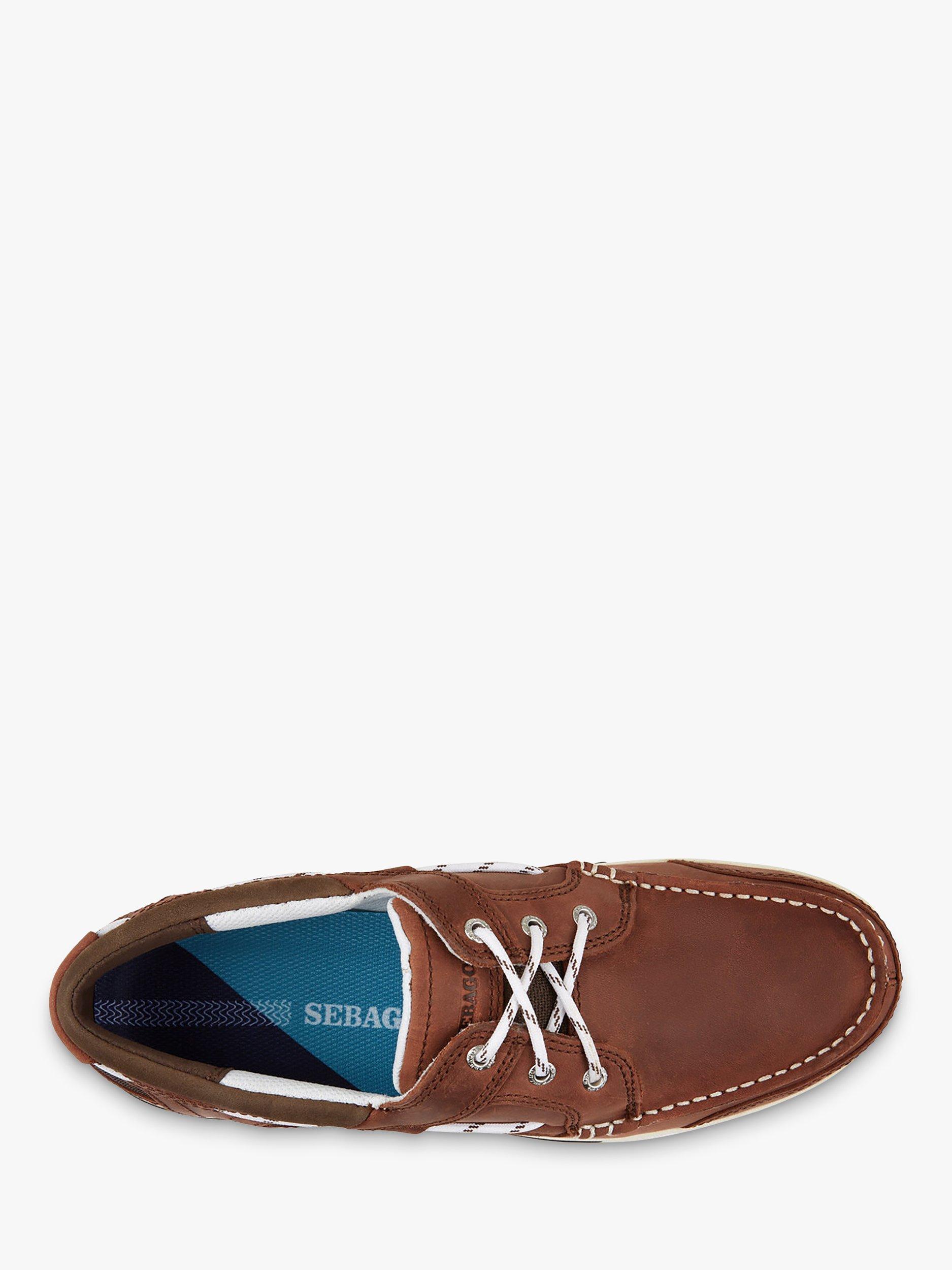 Sebago Triton Leather Boat Shoes, Dark Brown, 10