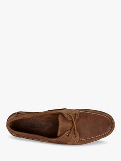 Sebago Schooner Crazy Horse Leather Boat Shoes, Tan - view 2, Brown Tan