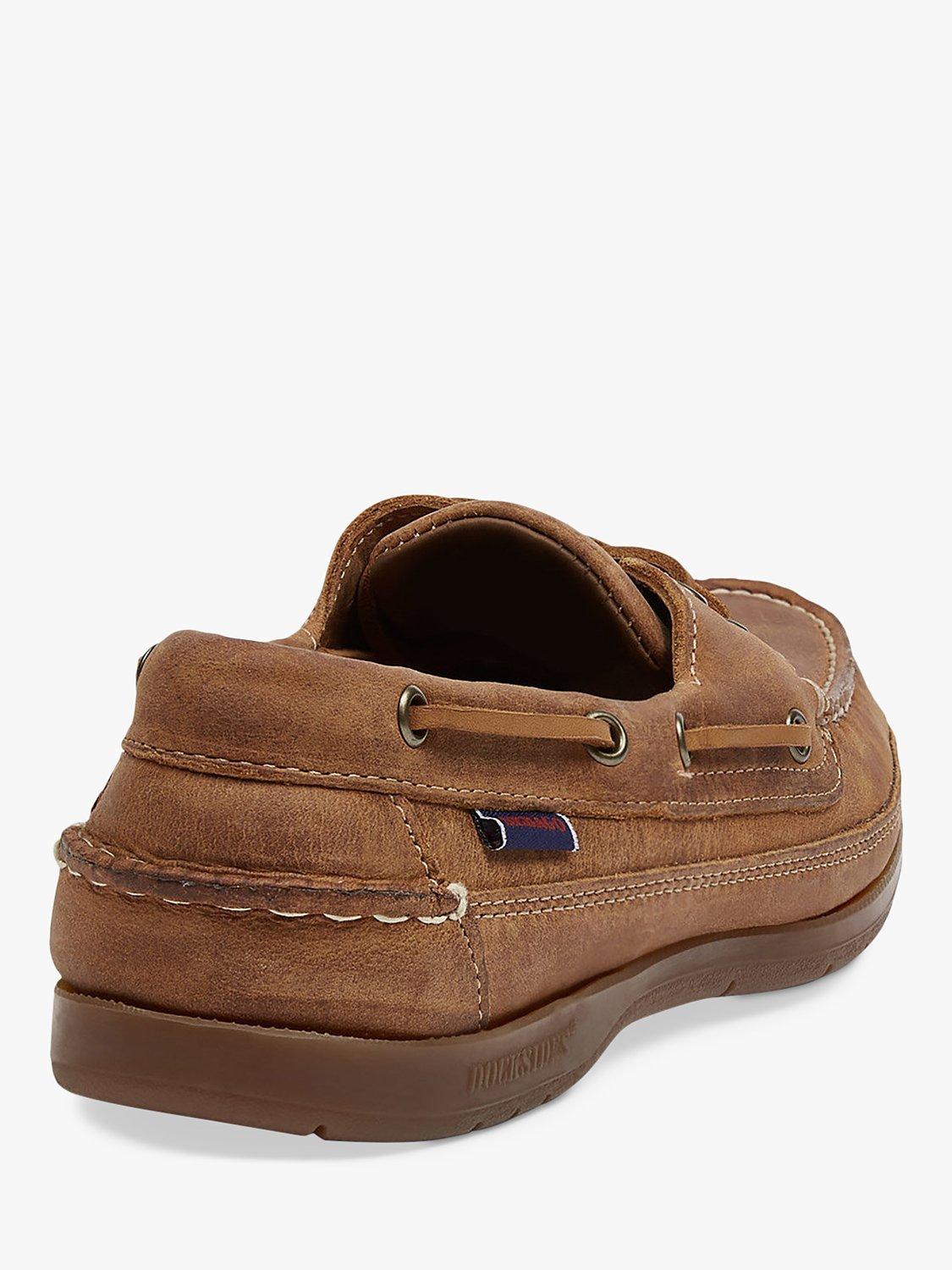 Product image 3 of 4, which shows Sebago Schooner Crazy Horse Leather Boat Shoes, Brown Tan, 7