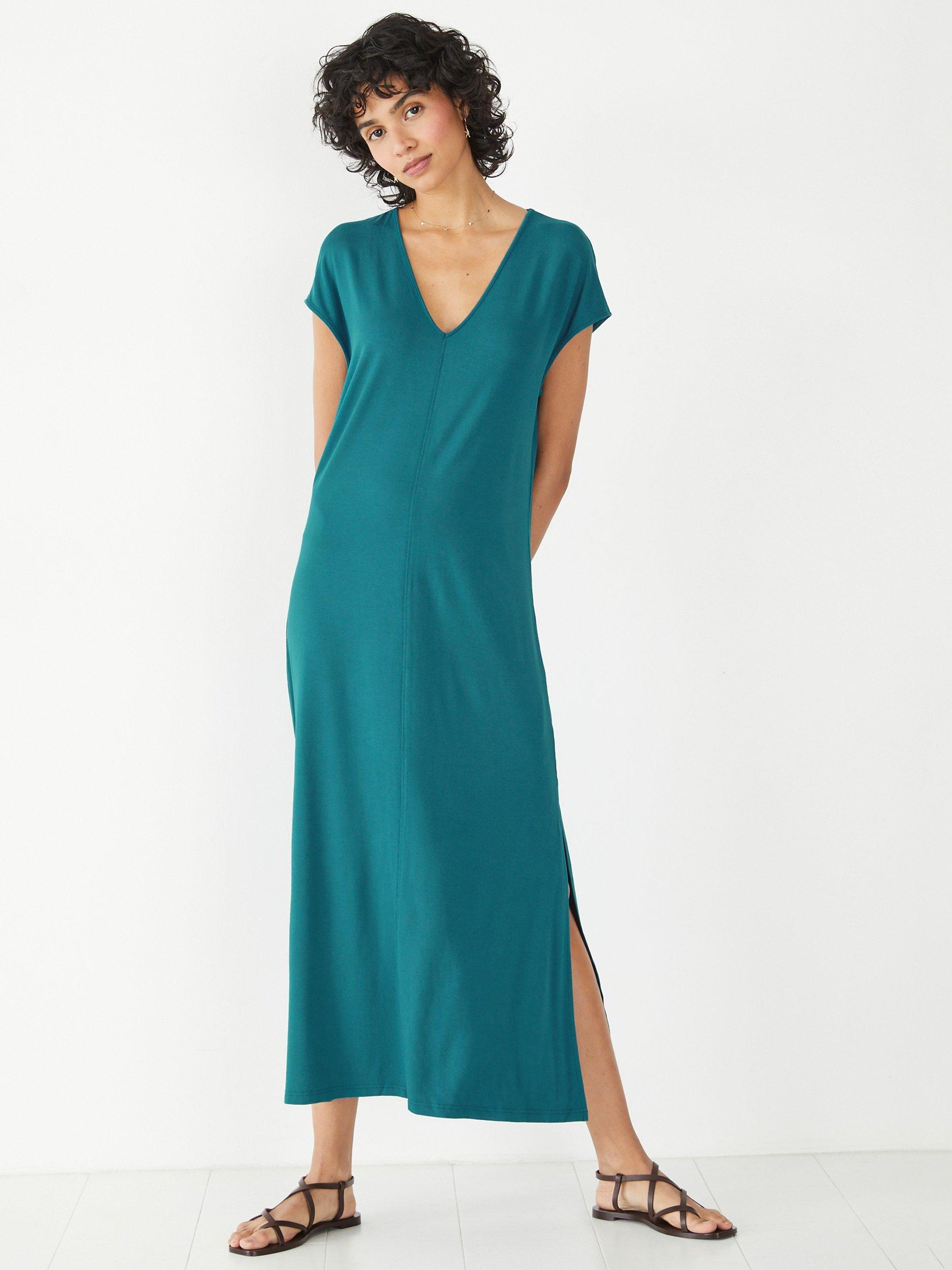 HUSH Annabella Jersey Dress, Teal Green