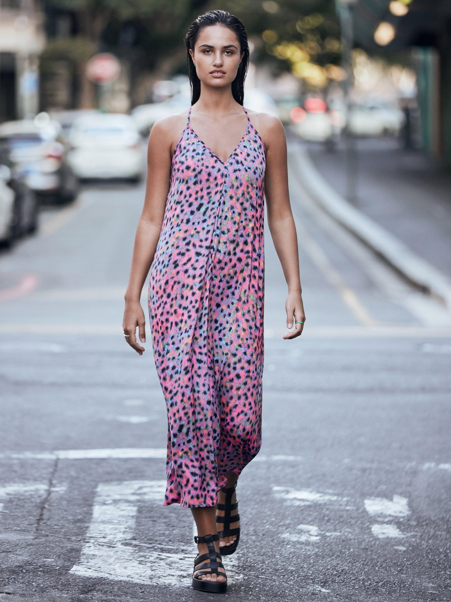 HUSH Veronica Animal Print Strappy Maxi Dress, Ibiza/Multi