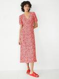 HUSH Juliette Floral Midi Tea Dress, Red