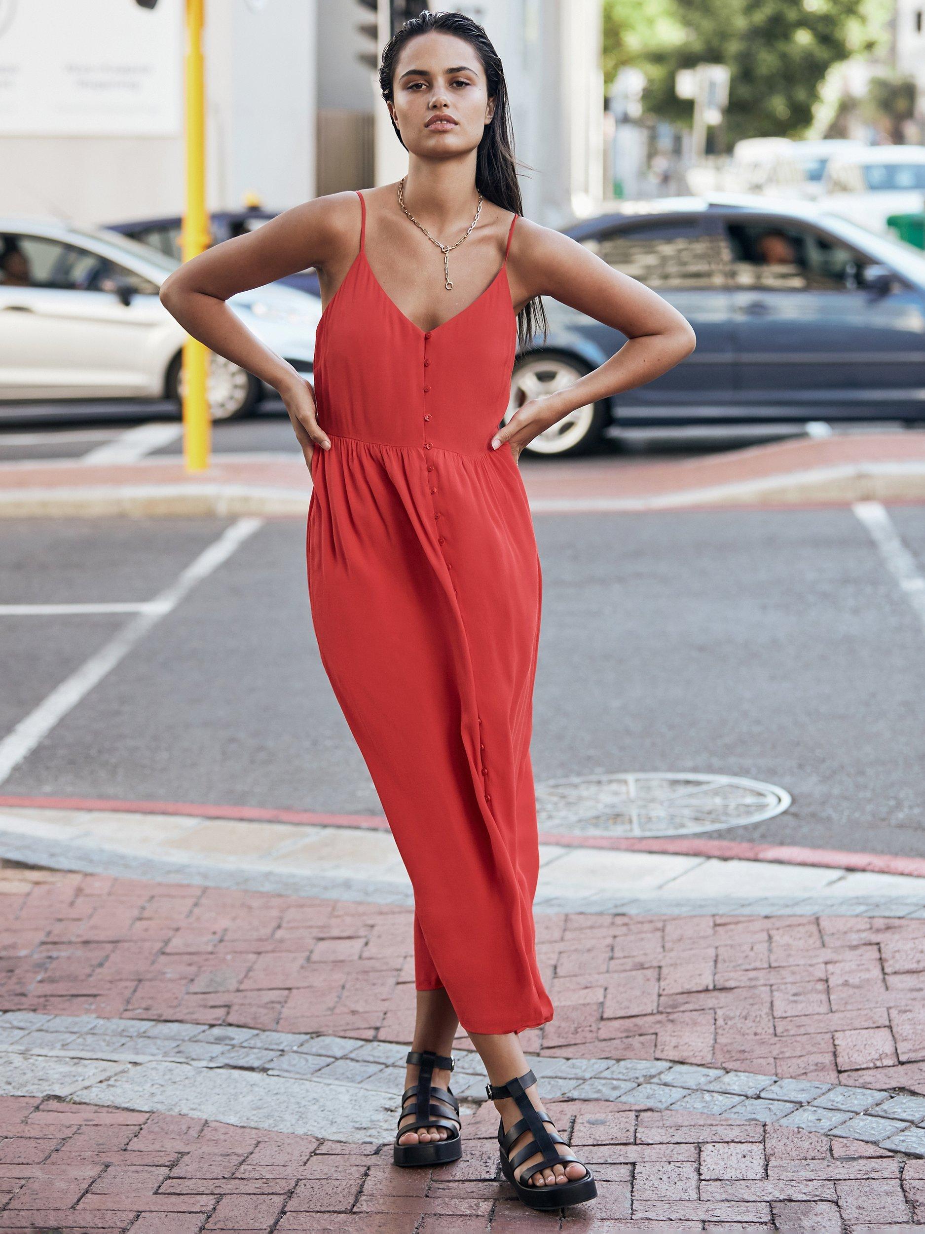 HUSH Callie Midi Dress, Red