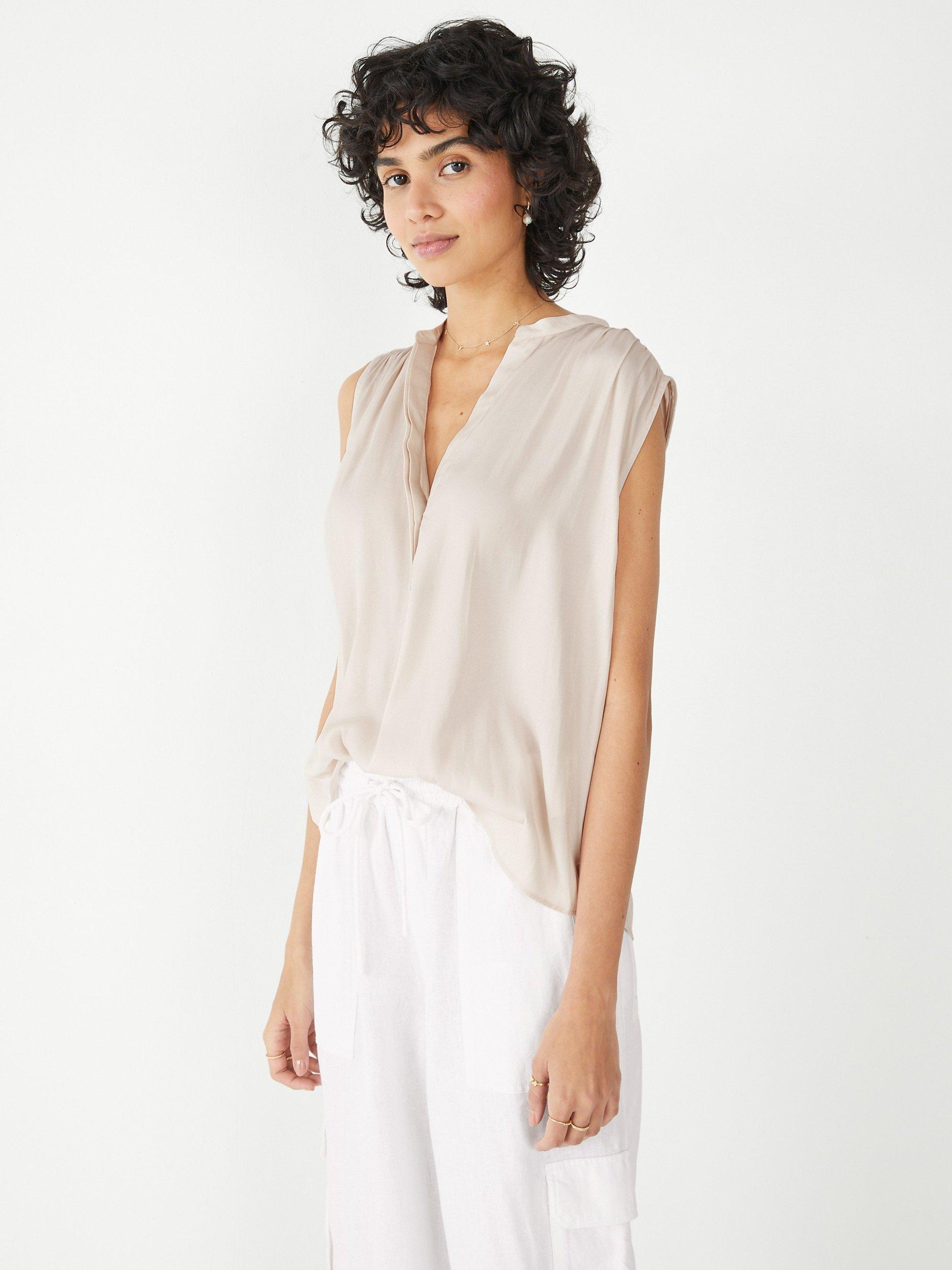 HUSH Kyla V-Neck Blouse, Pale Mauve