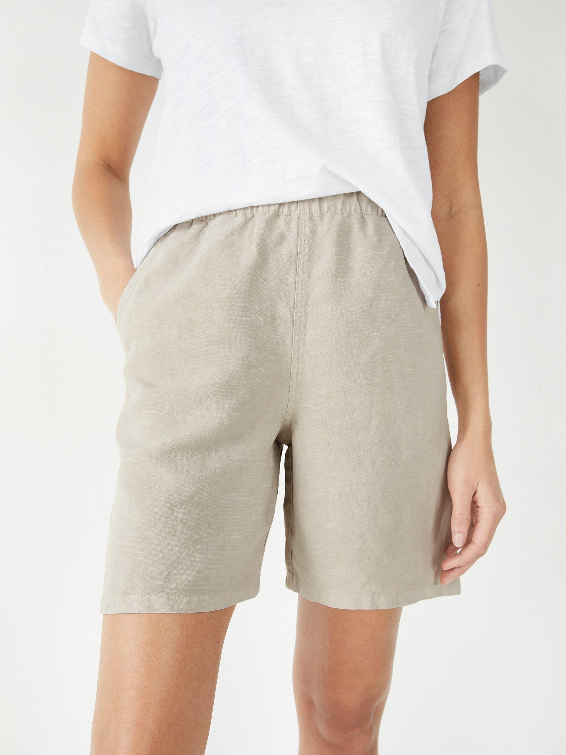 HUSH Patricia Linen Blend Shorts, Beige