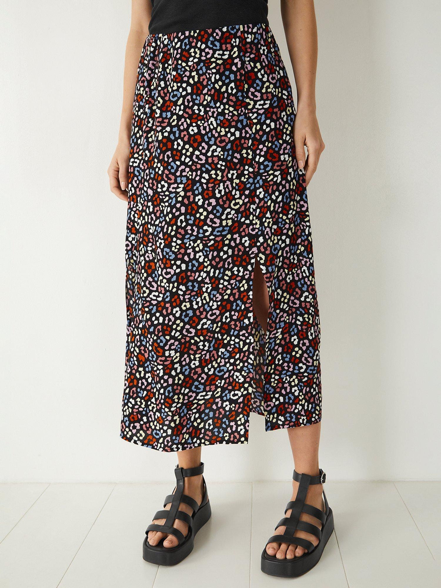HUSH Kourtney Midi Skirt, Black/Multi
