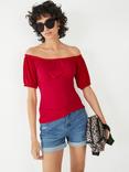HUSH Ruth Bardot Top, Red