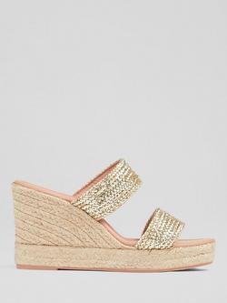 L.K.Bennett Renlee Wedge Heel Mules, Gold, Gold