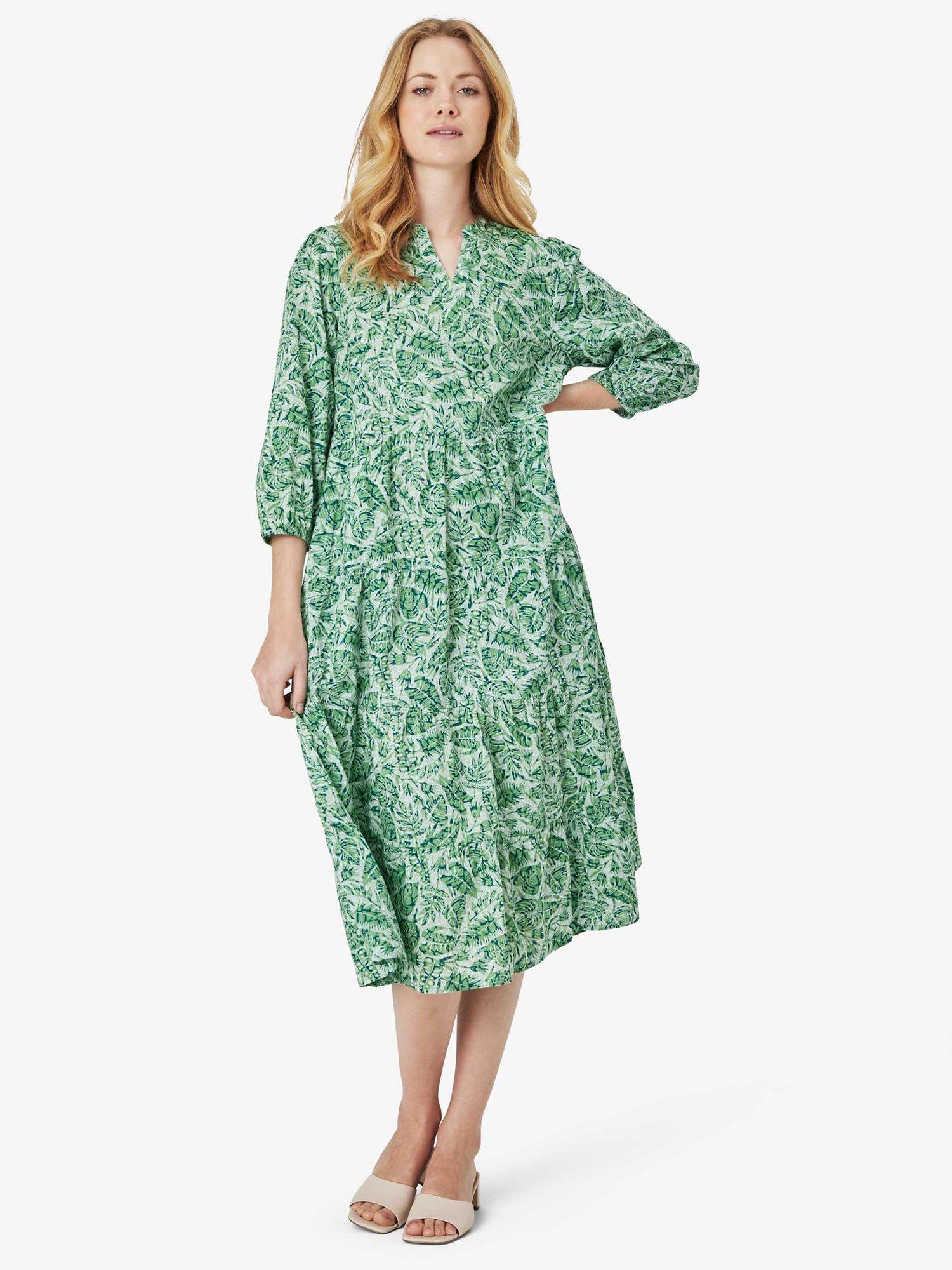 Noa Noa Annie Leaf Print Dress, Green