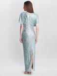 Gina Bacconi Courtney Sequin Maxi Dress, Sky Blue