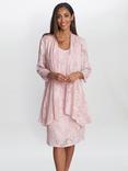 Gina Bacconi Gemma Dress Jacquard Waterfall Jacket and Shift Dress, Rose Pink