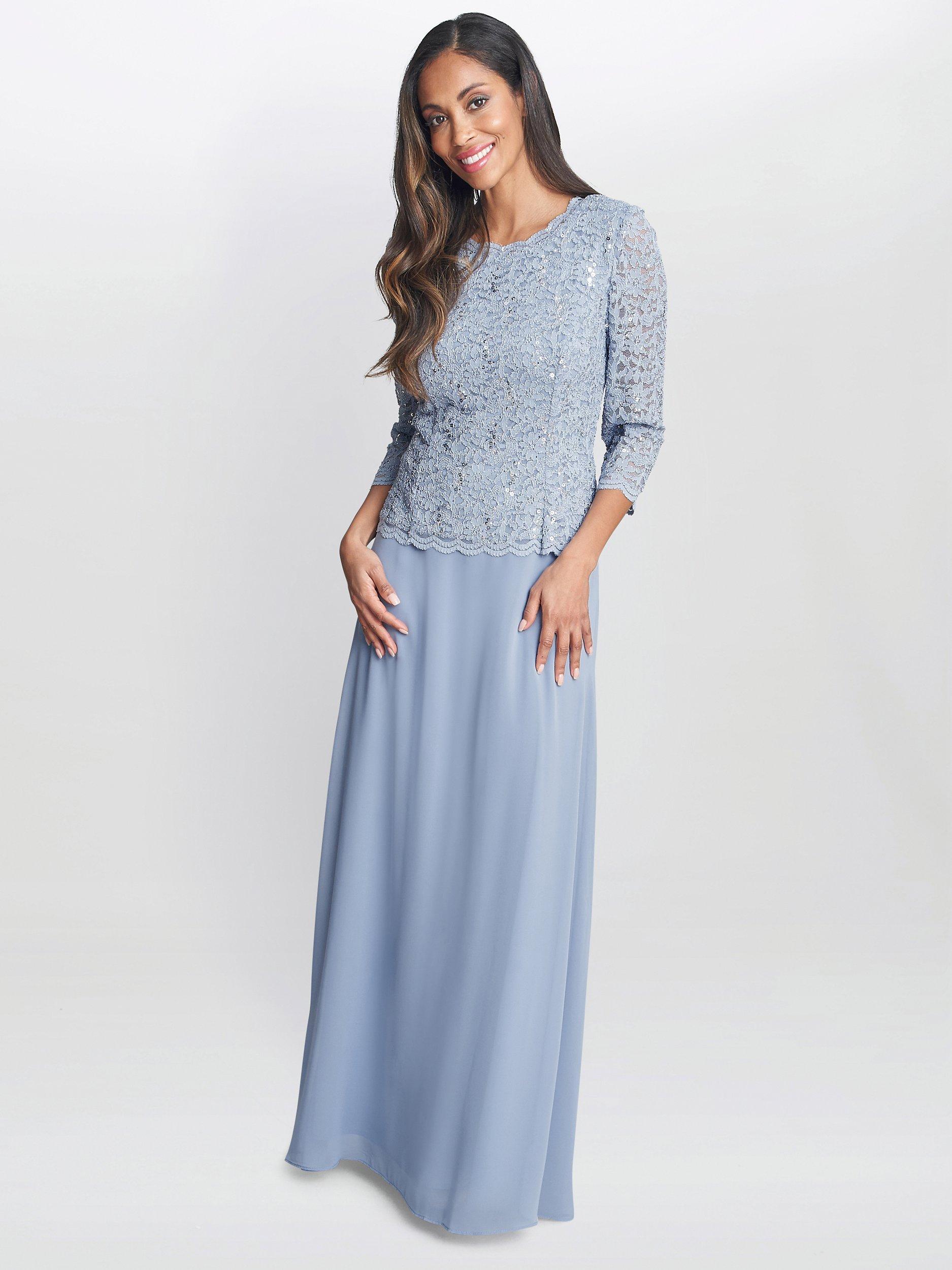 Product image 3 of 5, which shows Gina Bacconi Virginia Maxi Dress, Sky Blue, 16