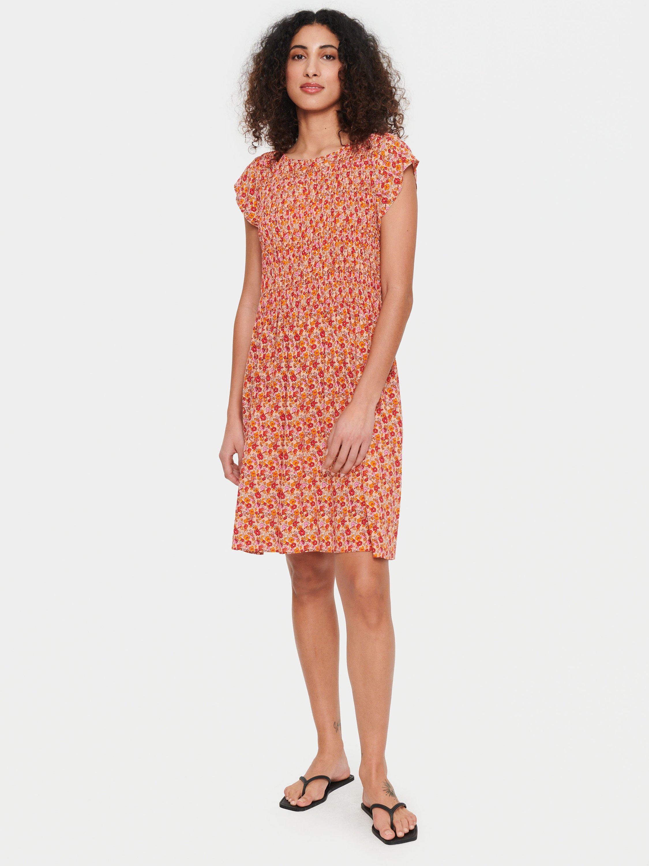 Saint Tropez Gisla Floral Print Mini Dress, Peach Bloom