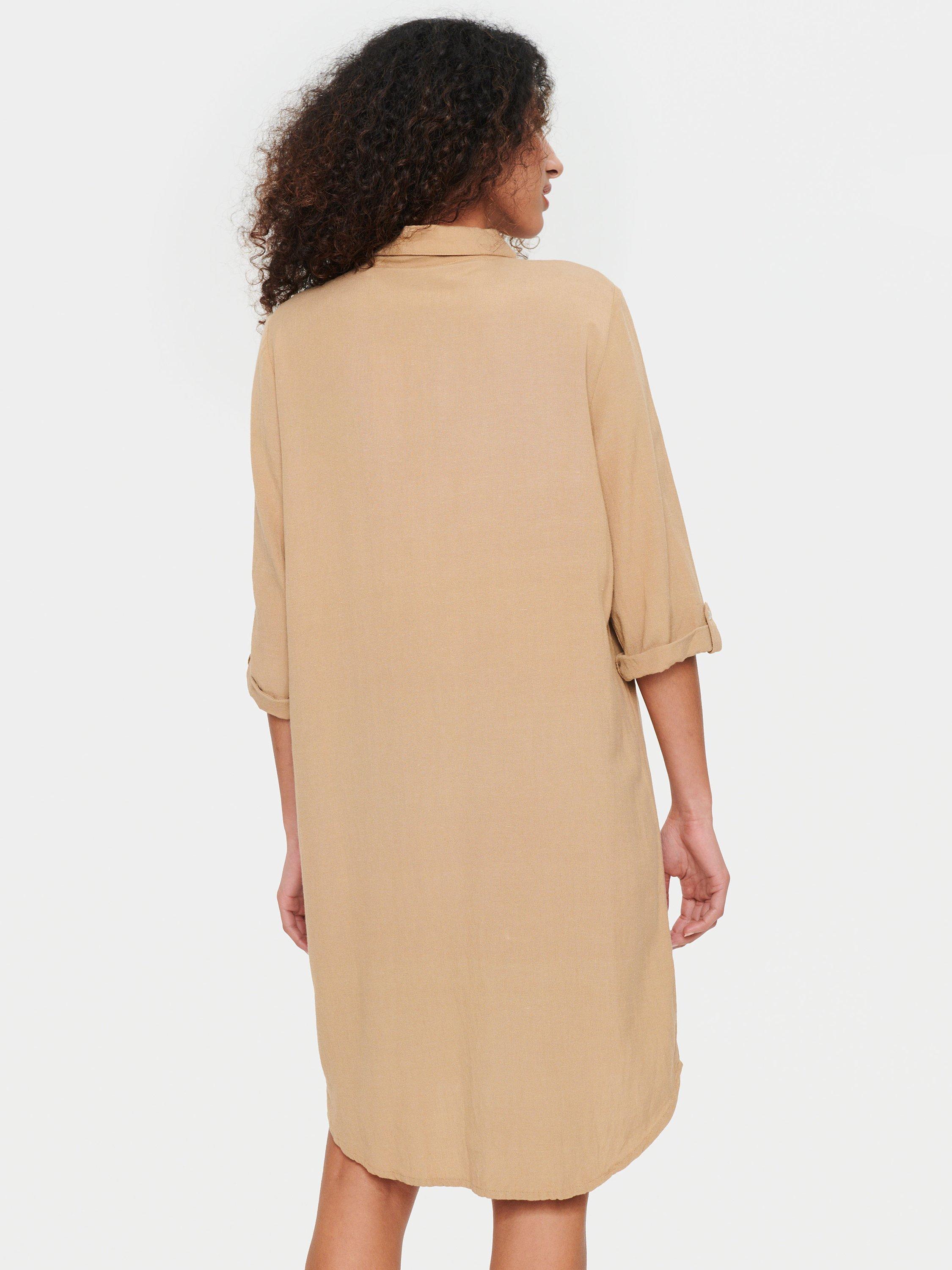 Product image 3 of 6, which shows Saint Tropez Ulina Shirt Dress, Tannin, XL