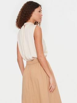Saint Tropez Aileen Sleeveless Blouse, Creme - view 2, Creme