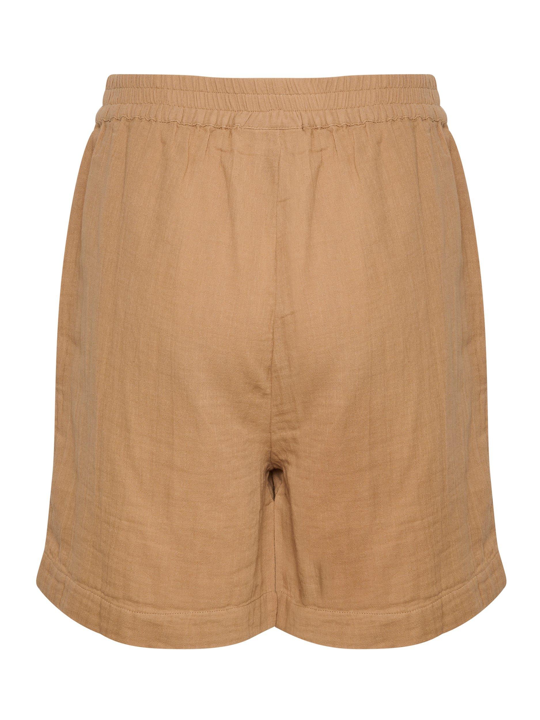 Saint Tropez Urika Elastic Waist Shorts, Brown, XS