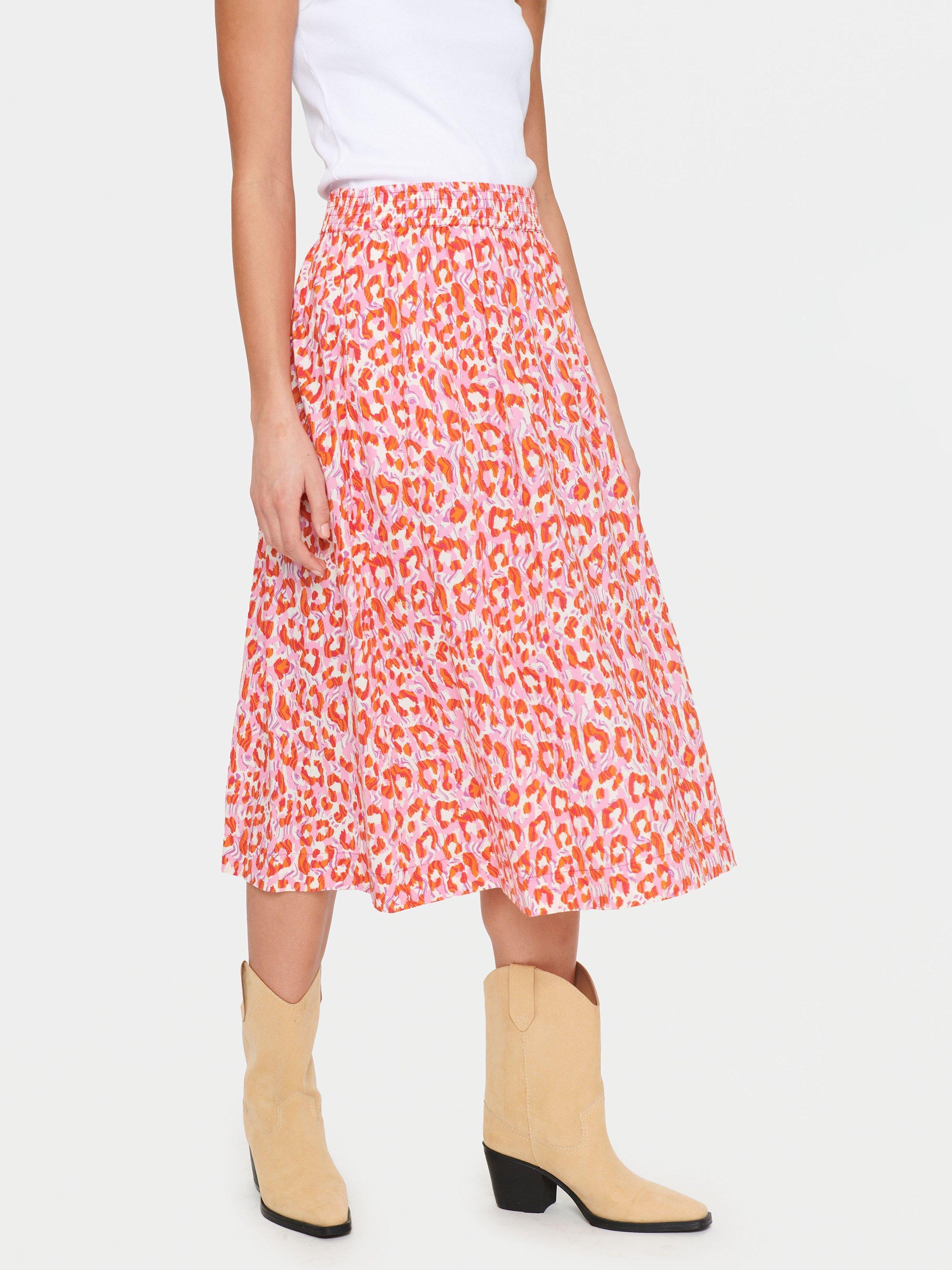 Saint Tropez Ursula Paradise Animal Print Skirt, Pink
