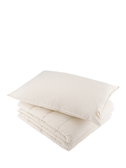 Floks Luxury British Wool Duvet & Pillow Bundle, 4-5 Tog, Neutral