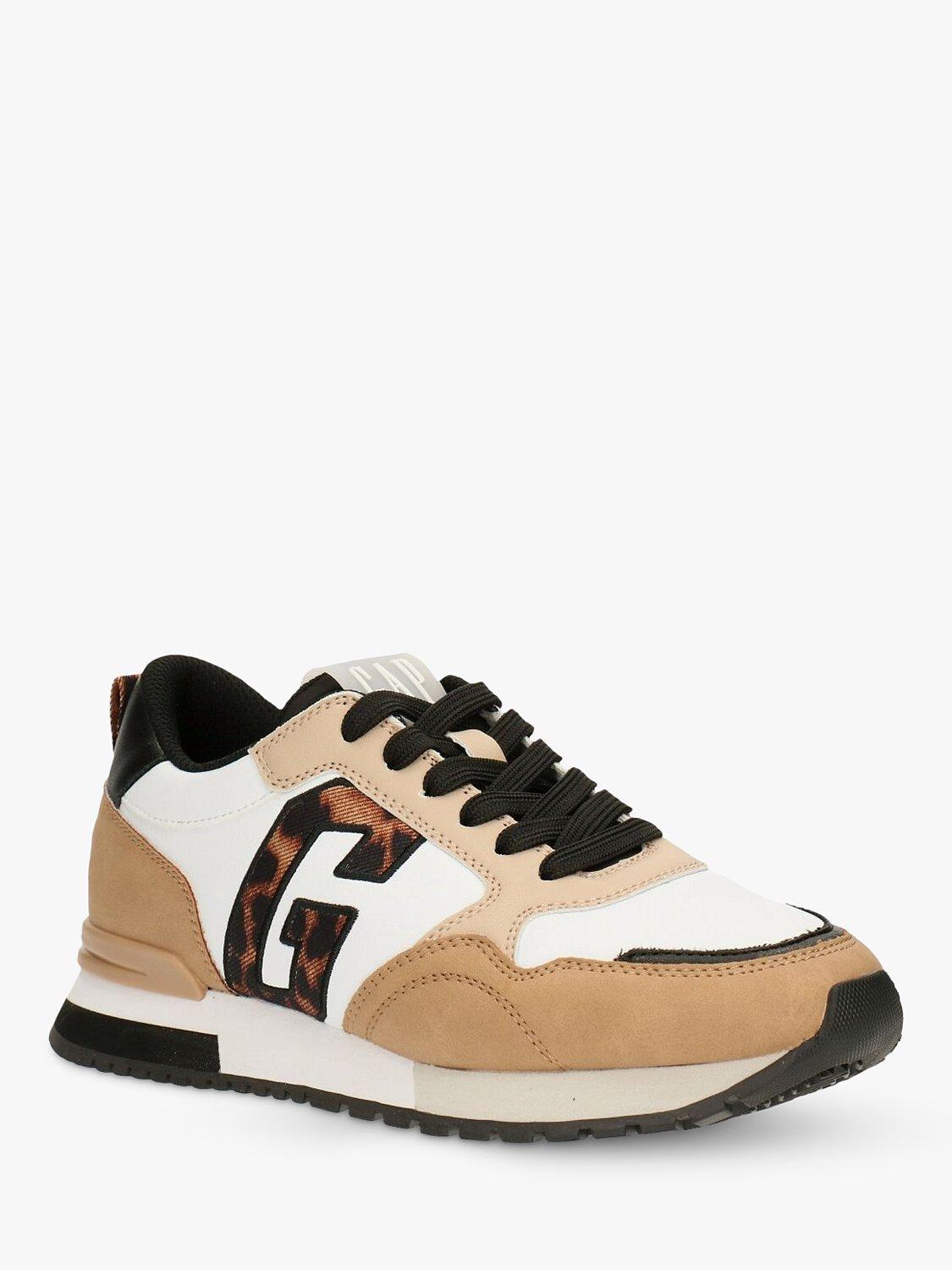 Product image 1 of 4, which shows Gap Kids' New York II Lace Up Trainers, Camel Beige, 3