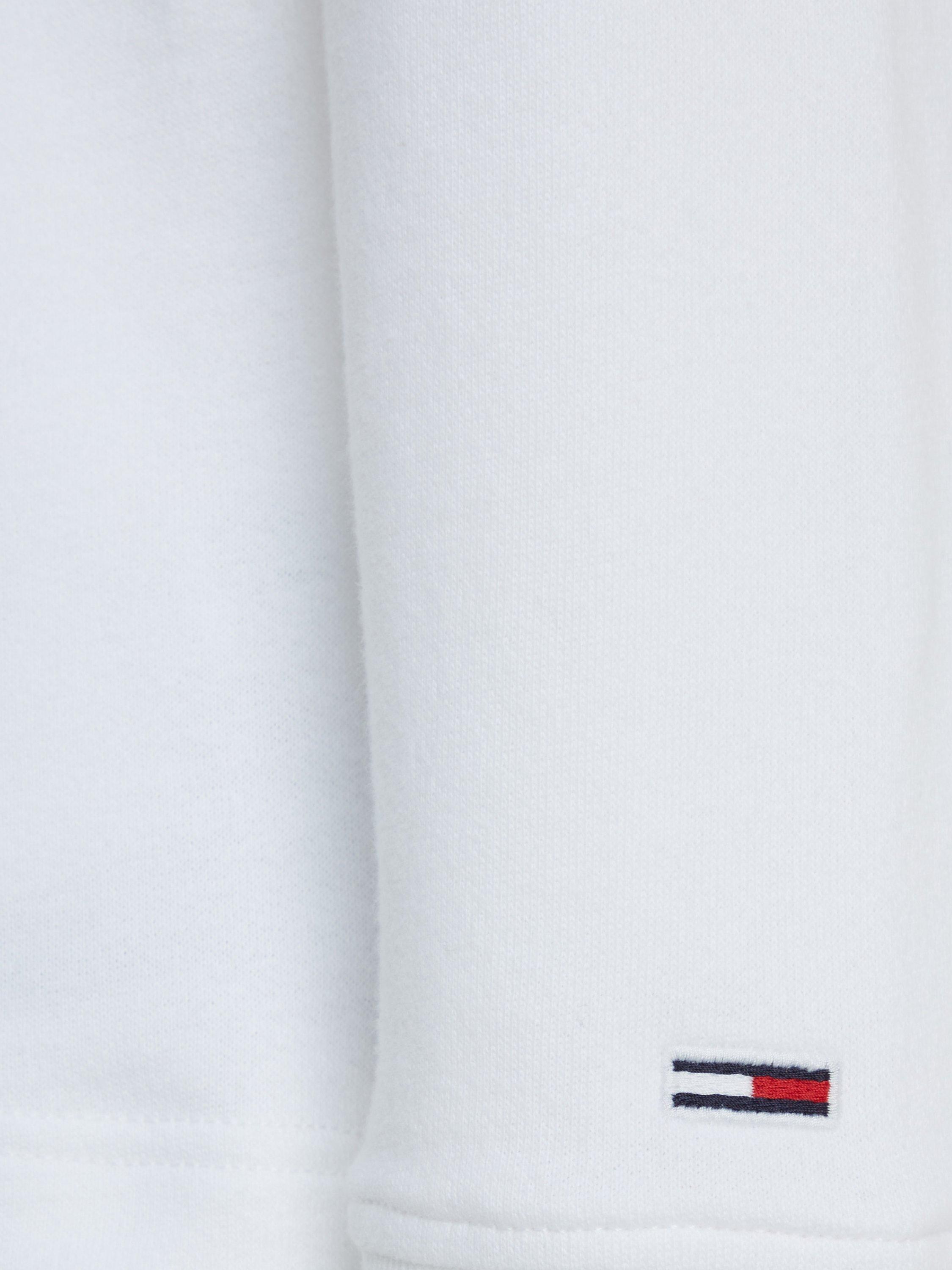 Product image 6 of 6, which shows Tommy Jeans Relaxed Rugby Polo Top, White/Red, M