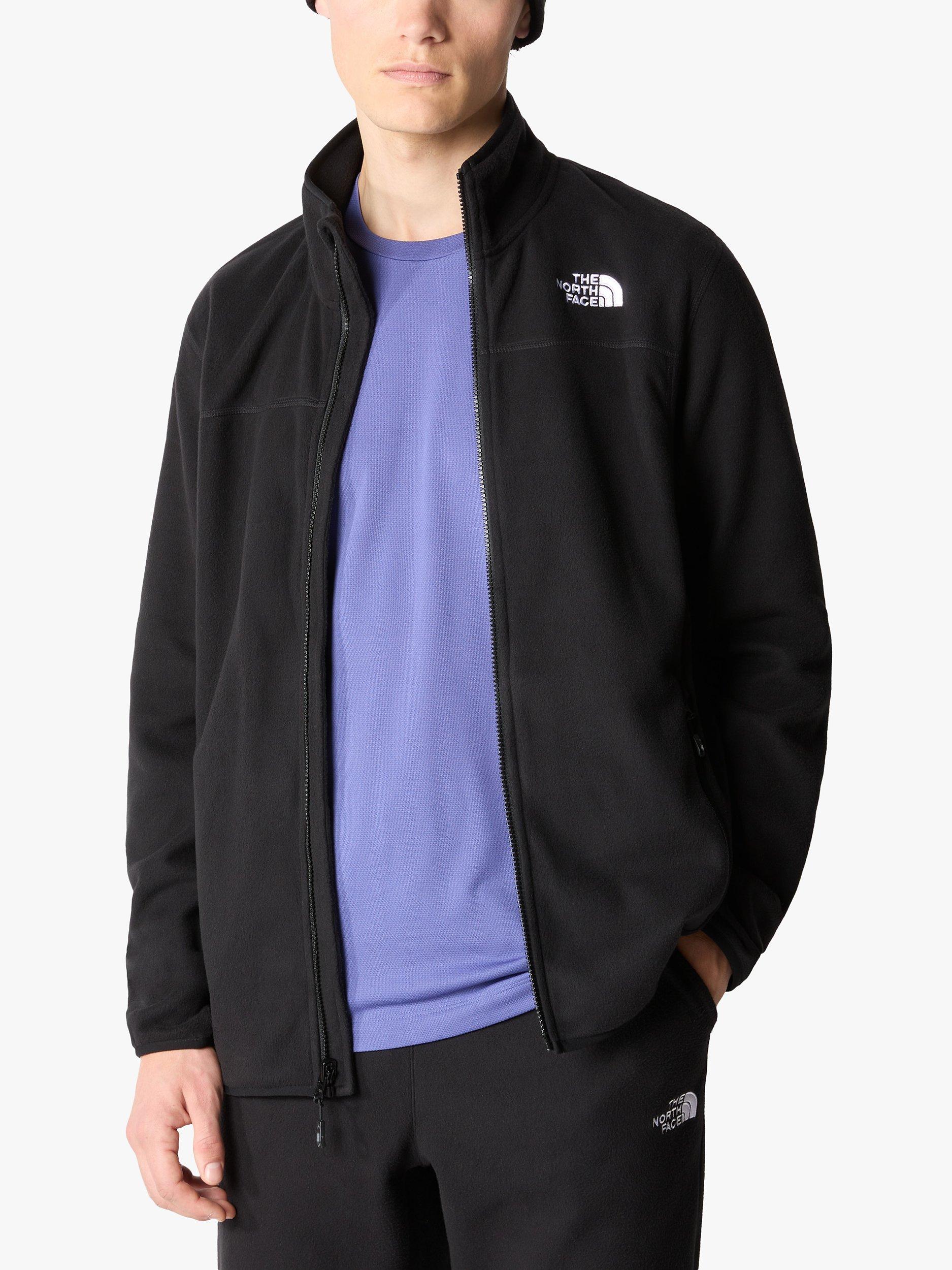 Product image 3 of 8, which shows The North Face 100 Glacier Full Zip Men's Fleece, Tnf Black, S
