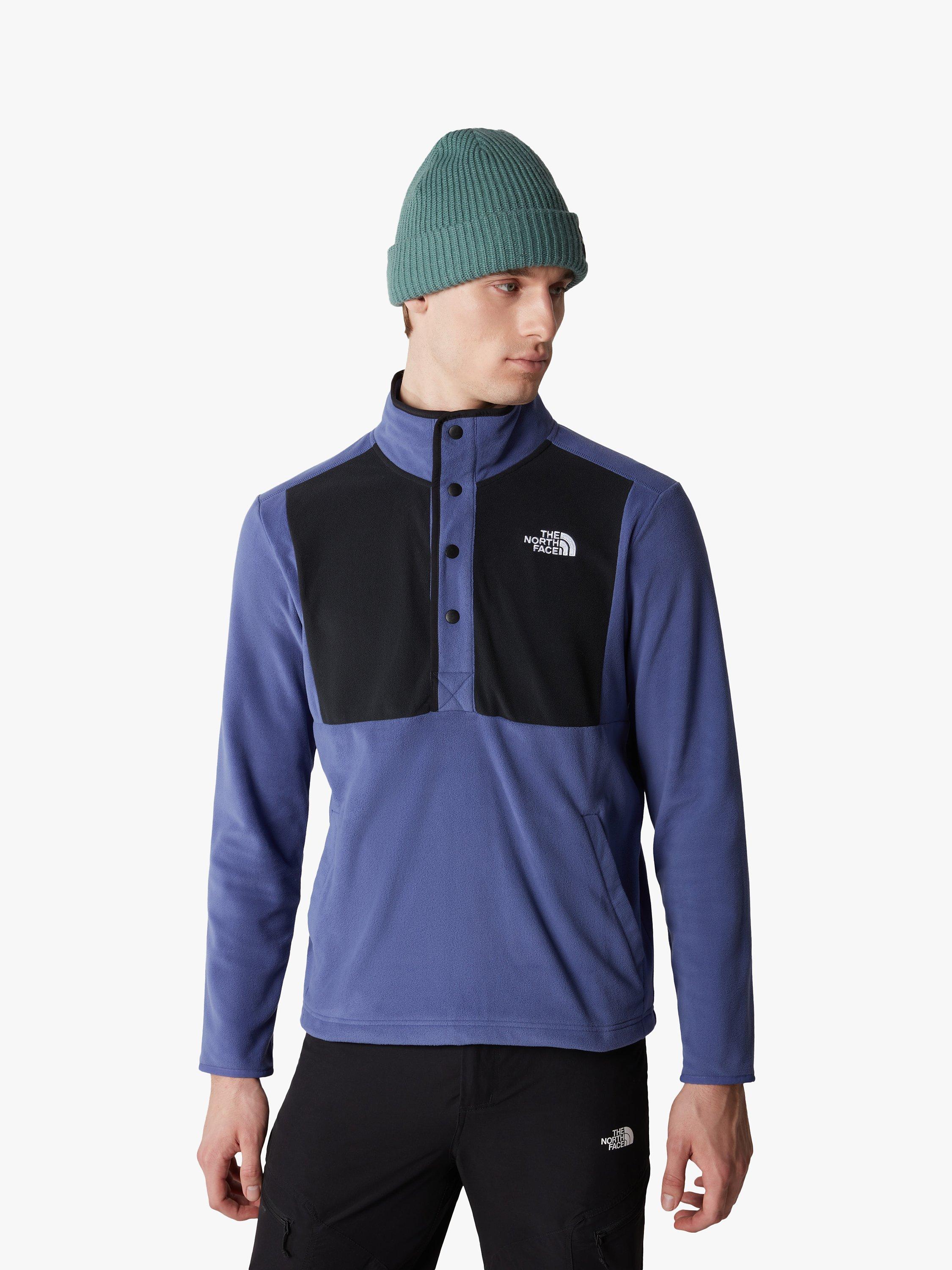 The North Face Homesafe Men's Snap Neck Fleece, Cave Blue/TNF Black