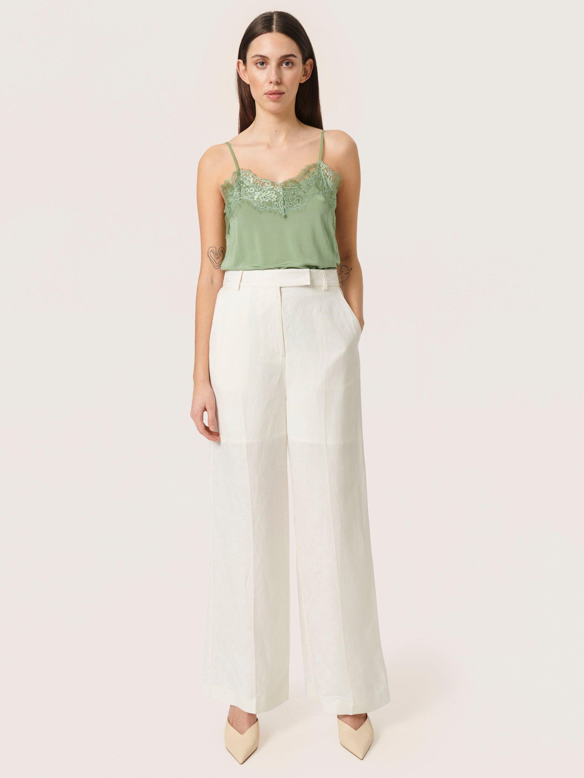 Soaked In Luxury Caya Lace Trim Camisole, Loden Frost